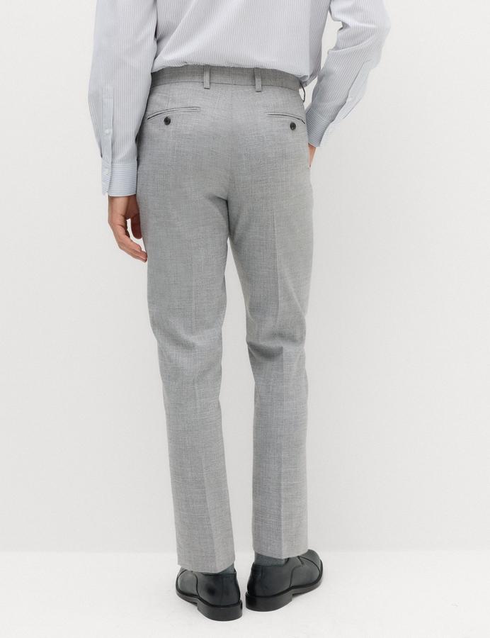 Regular Fit Textured Stretch Suit Trousers