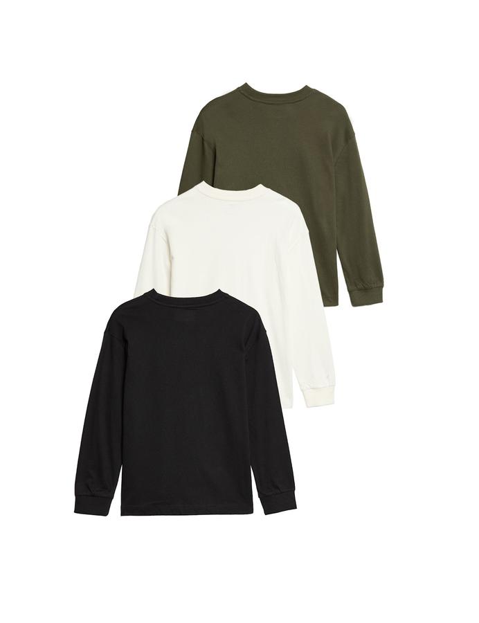 3 Pack Cotton Rich Plain Tops (6-16 Yrs)
