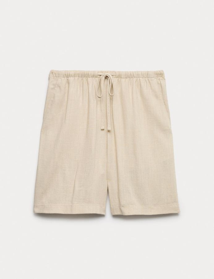 Pull On High Waisted Shorts with Linen