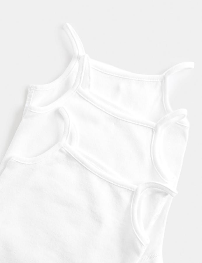 5 Pack Pure Cotton Strappy Bodysuits (6½lbs-3 Yrs)