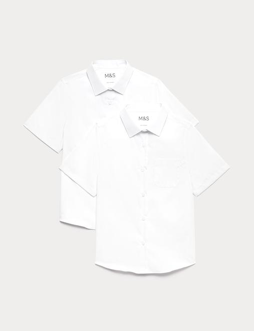 2 Pack Girls' Non-Iron School Shirts (2-18 Yrs)