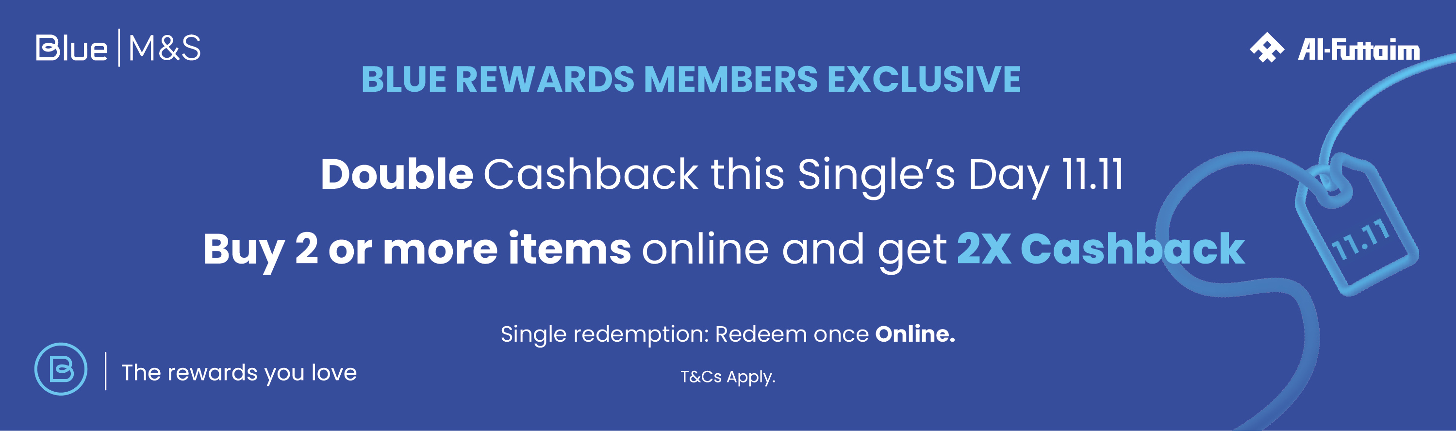 M&S Blue 11.11 Banner