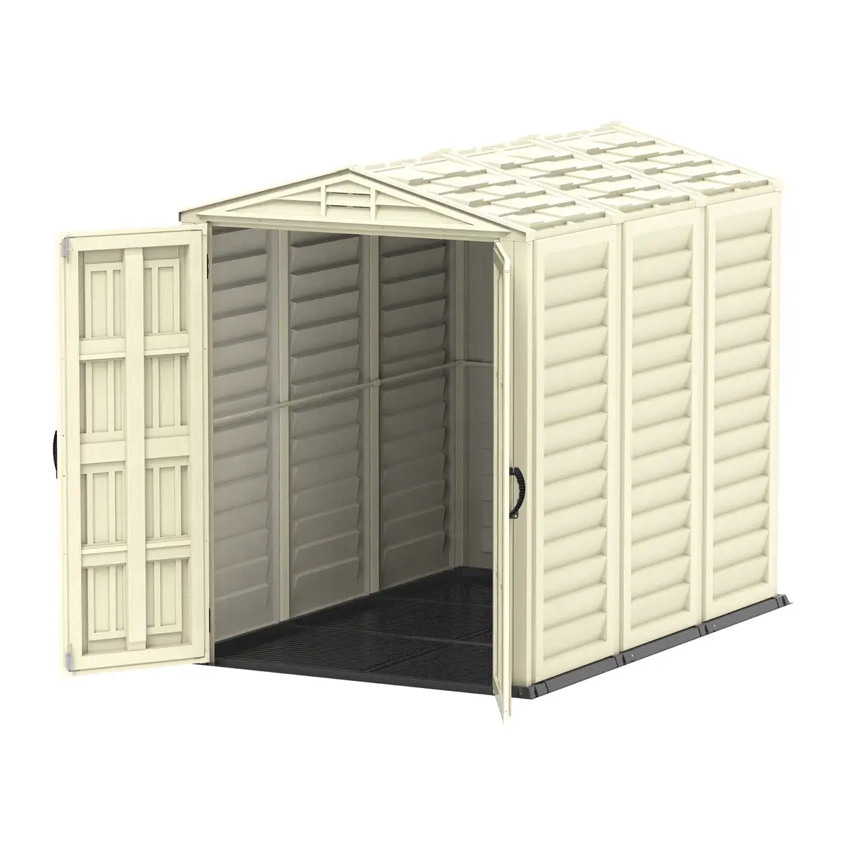 Duramax Aluminium & Vinyl Plastic Storage Shed (Ivory, 250 x 161 x 210 cm)