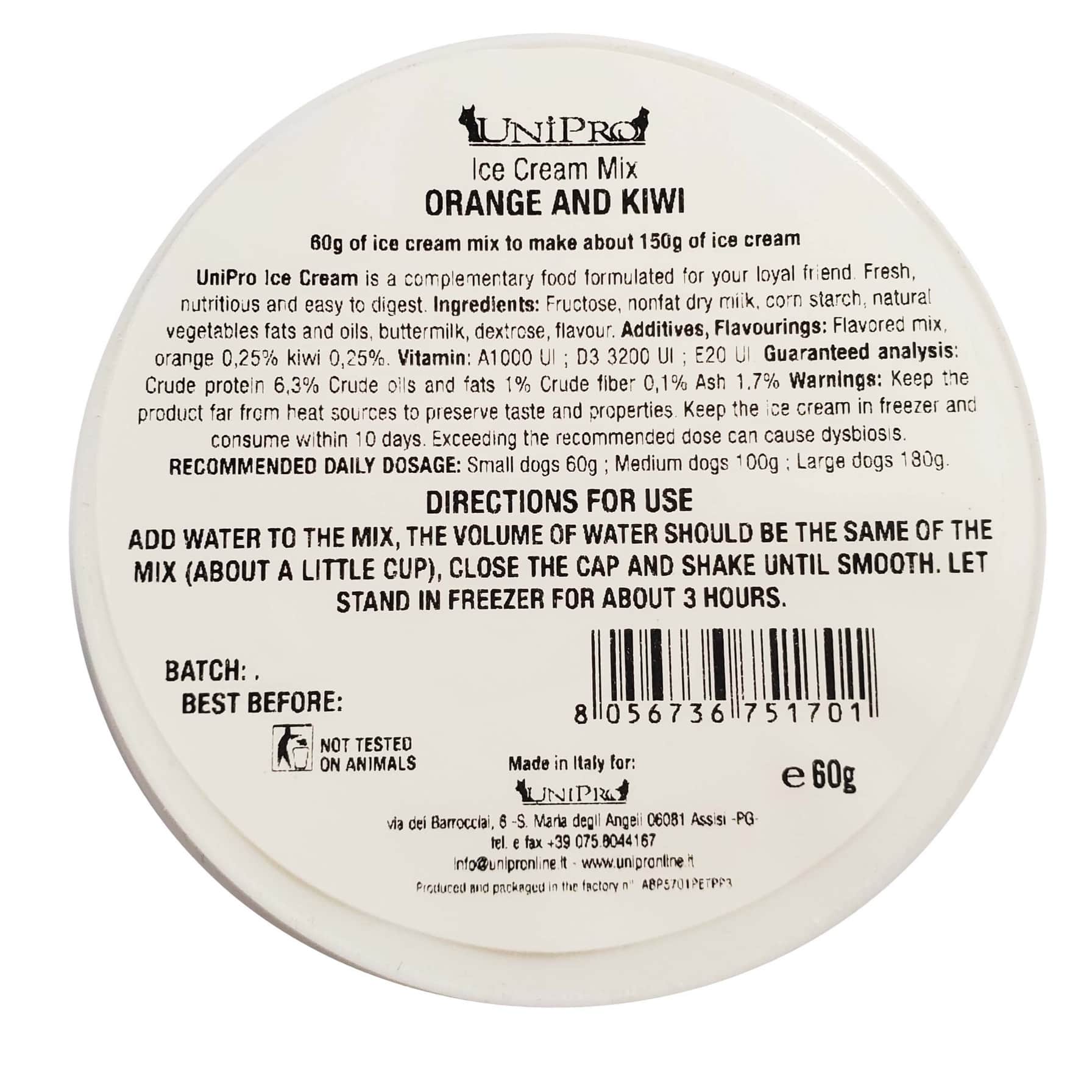 Unipro Dog Ice Cream (Orange & Kiwi)