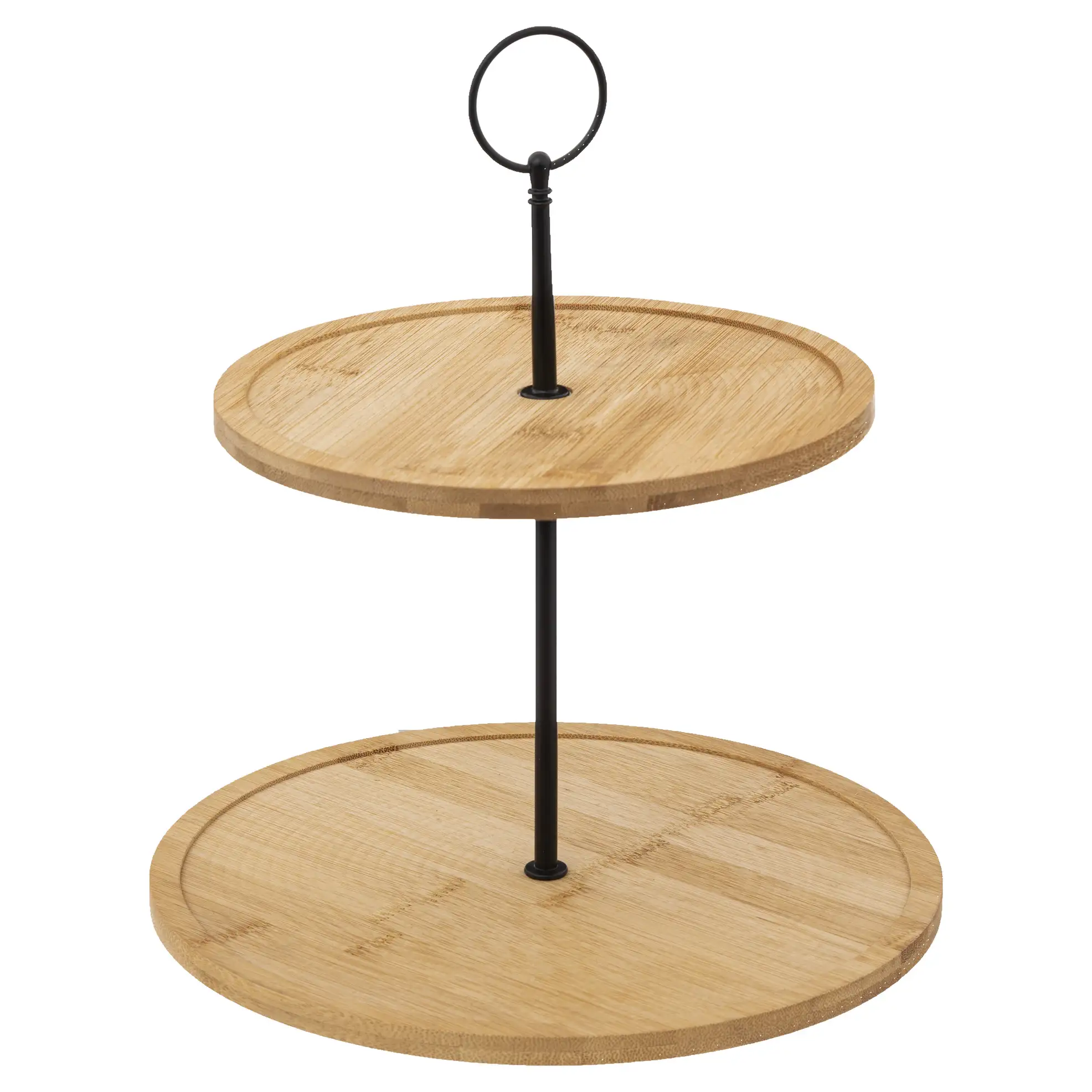 5Five 2-Tier Bamboo Serving Platter (25.5 x 2.5 cm)