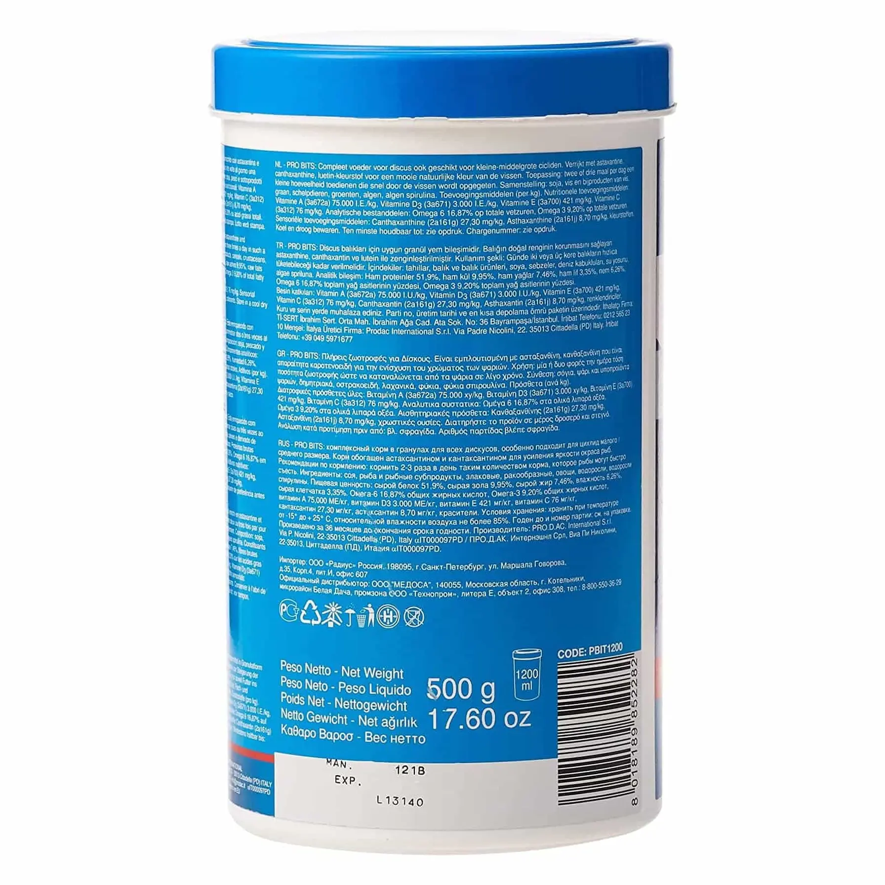 Prodac Pro Bits Compound Fish Food (1200 ml/500 g)