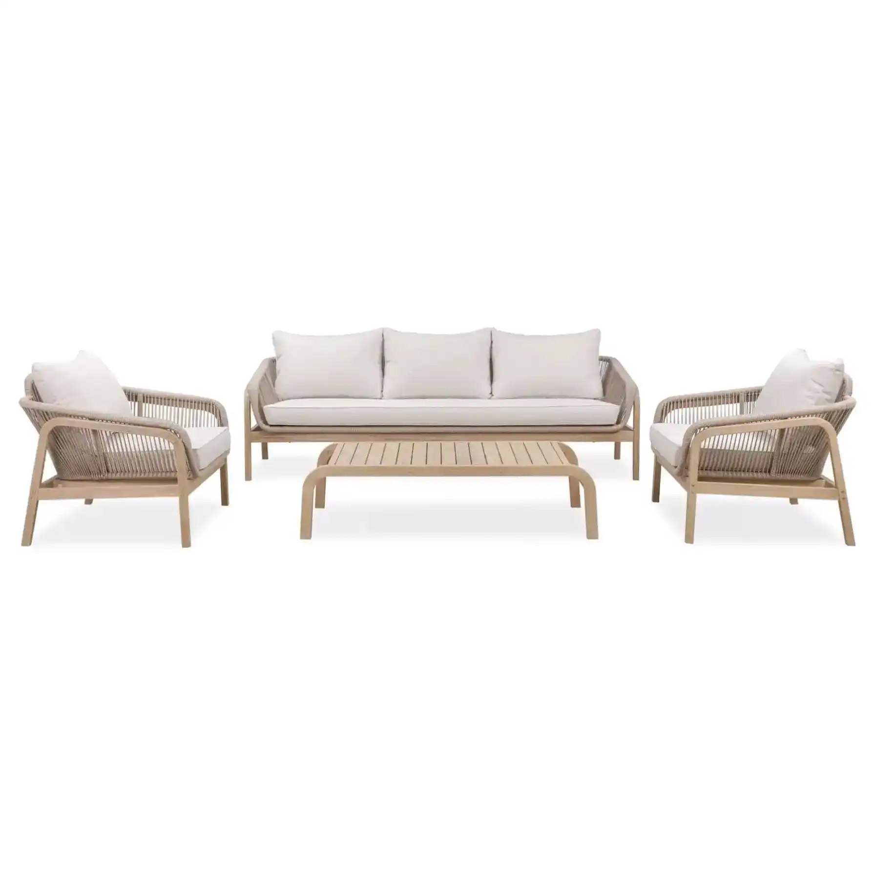 Cameo 5-Seater Acacia Wood & Rope Outdoor Sofa Set