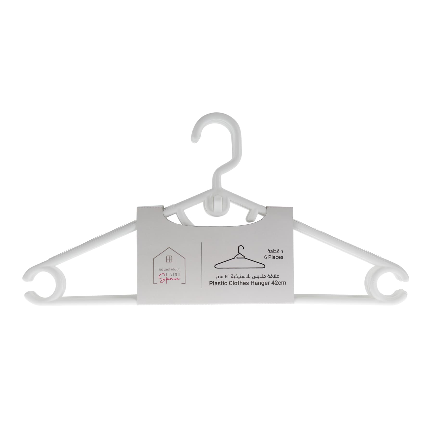 Plastic Hanger W/Hook Pack (42 x 1.5 x 21.5 cm, 6 Pc.)