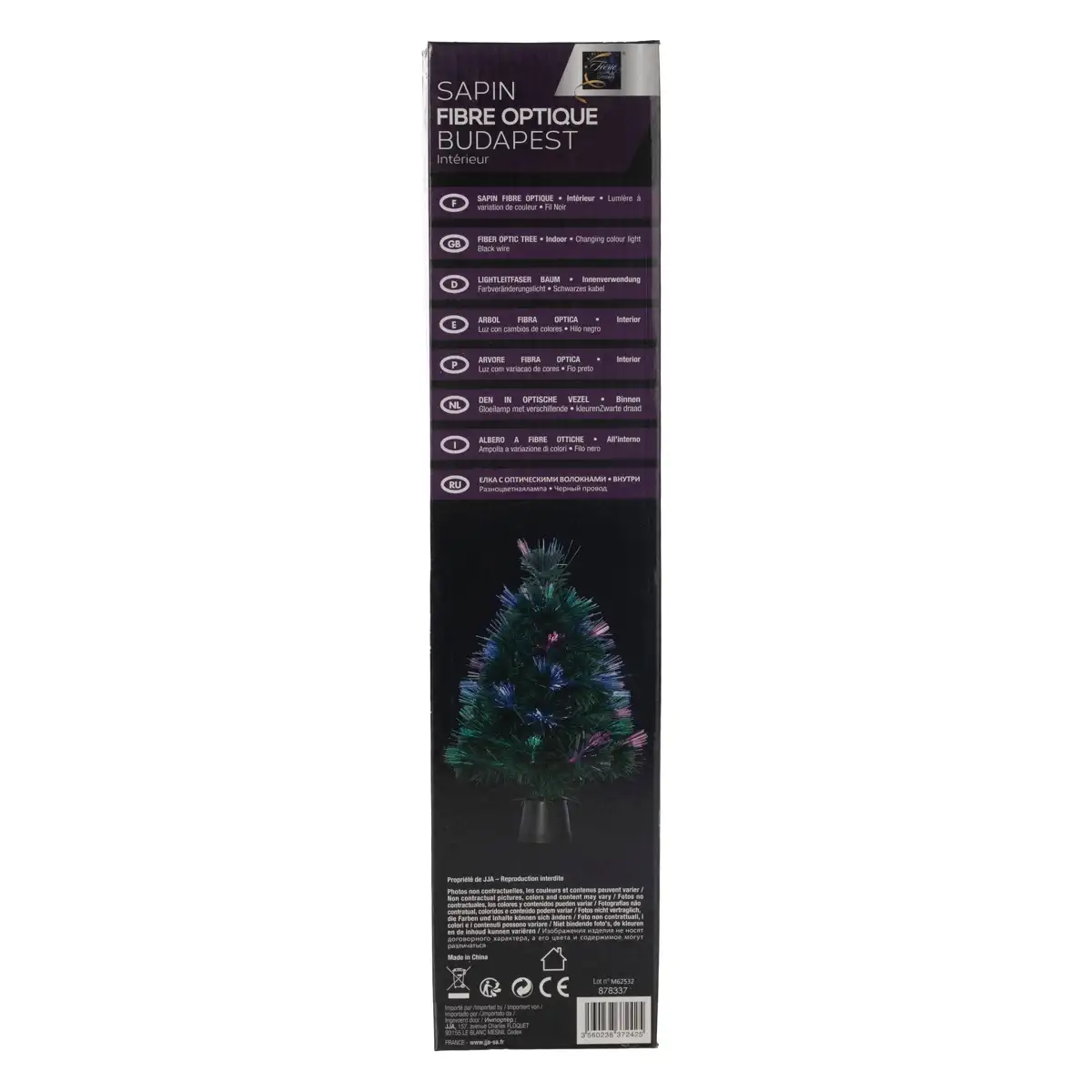 Atmosphera Budapest Battery-Operated 3 LED Optic Fiber Light-Up Tree (45 cm, Multicolor)