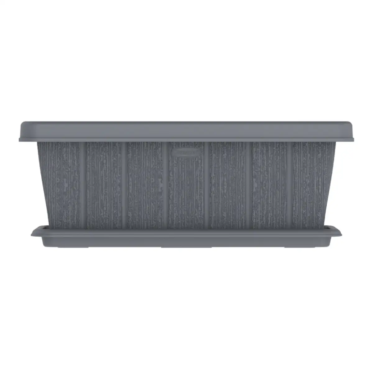 Cosmoplast Cedargrain Rectangular Plant Pot W/Tray (18 L, Cool Grey)
