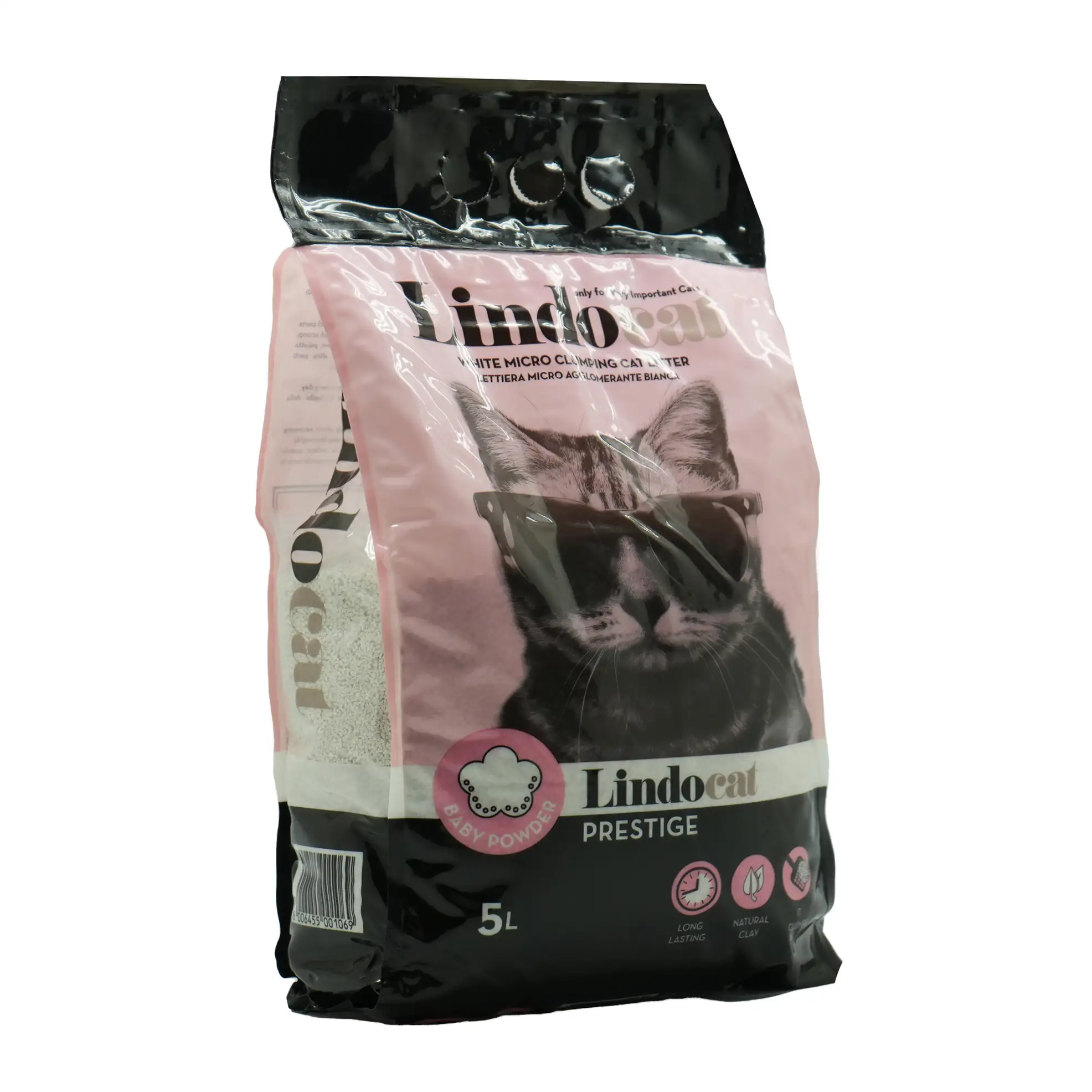 Lindocat Prestige Clumping Bentonite Cat Litter (5 L, Baby Powder)