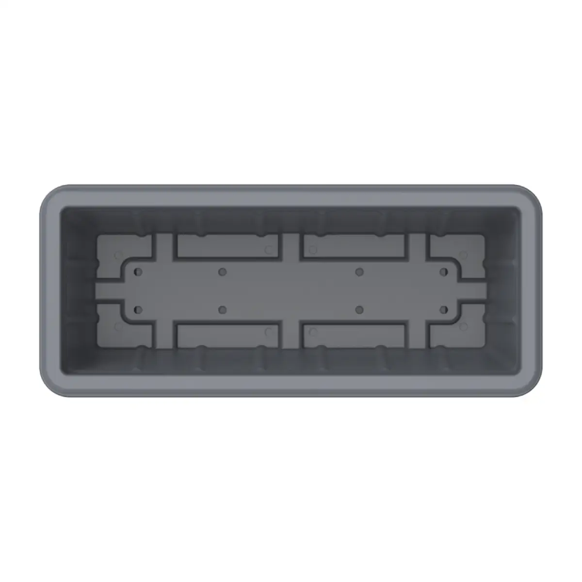 Cosmoplast Cedargrain Rectangular Plant Pot W/Tray (30 L, Cool Grey)