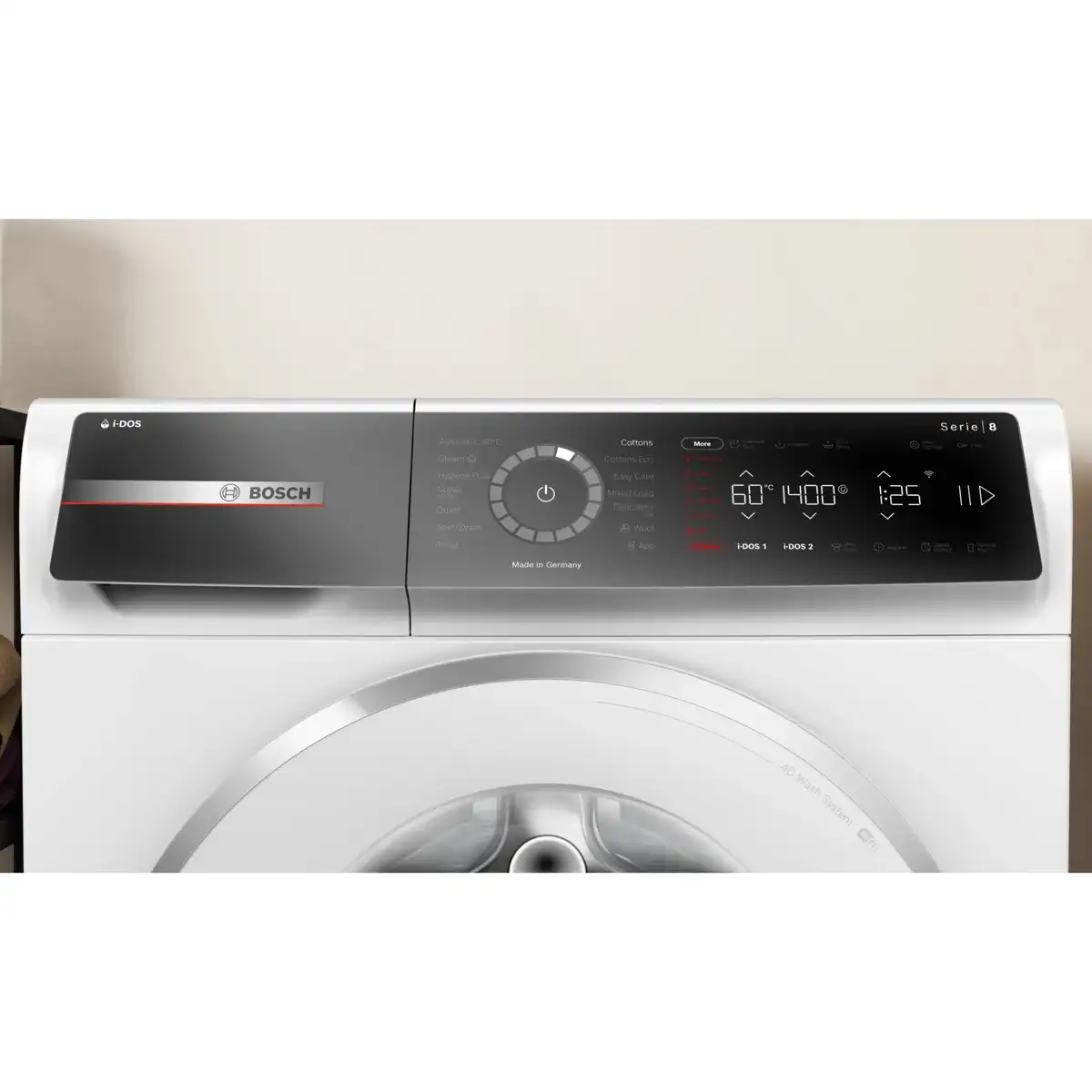 Bosch Serie 8 Front Load Washing Machine (9 Kg, White, 1400 rpm)