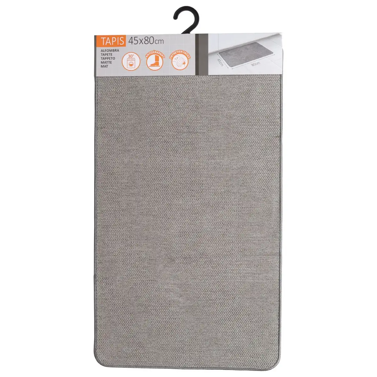 Luance Velvet Polyester Kitchen Mat Hexagone (80 x 45 cm, Light Grey)