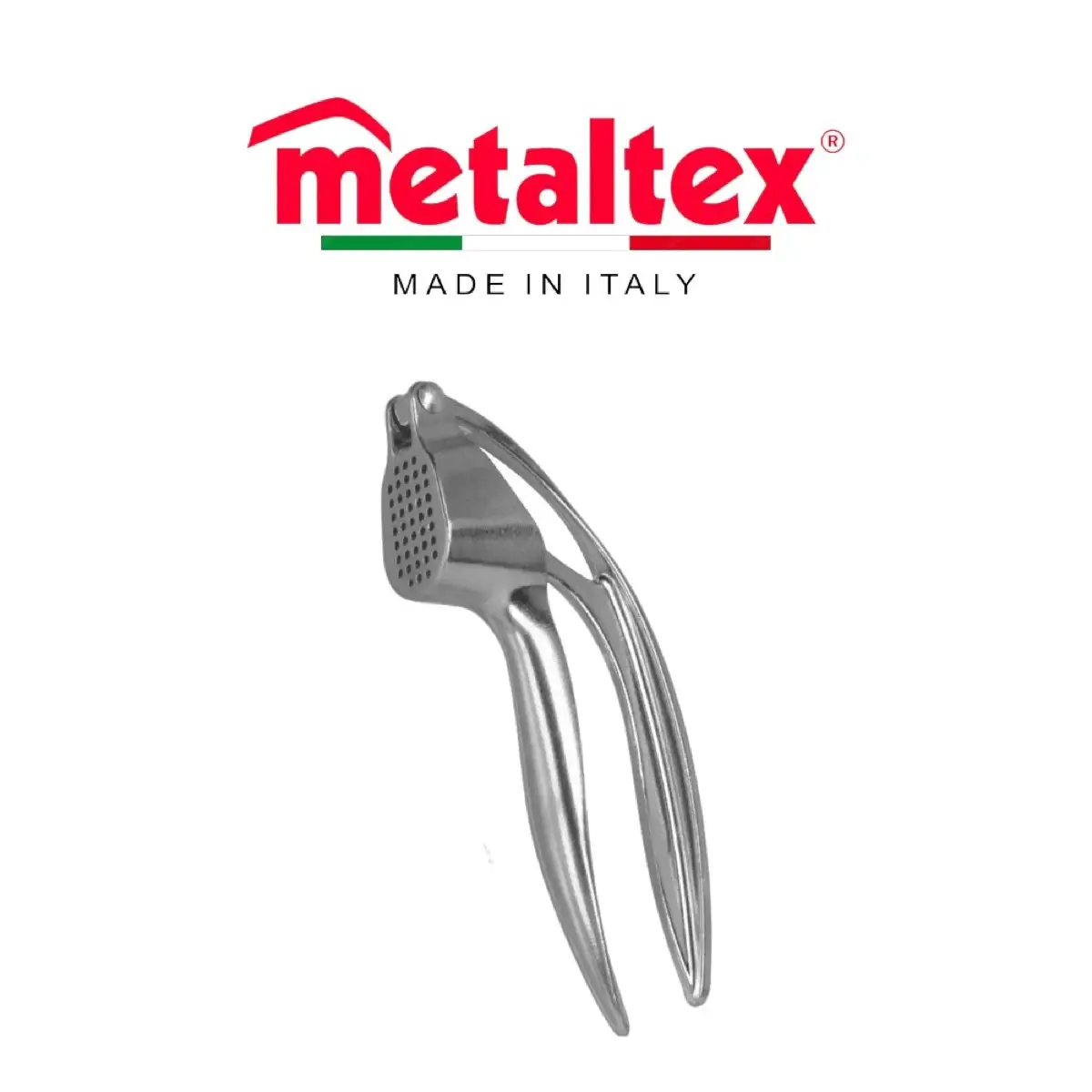Metaltex Stainless Steel Garlic Press (15 cm, Silver)