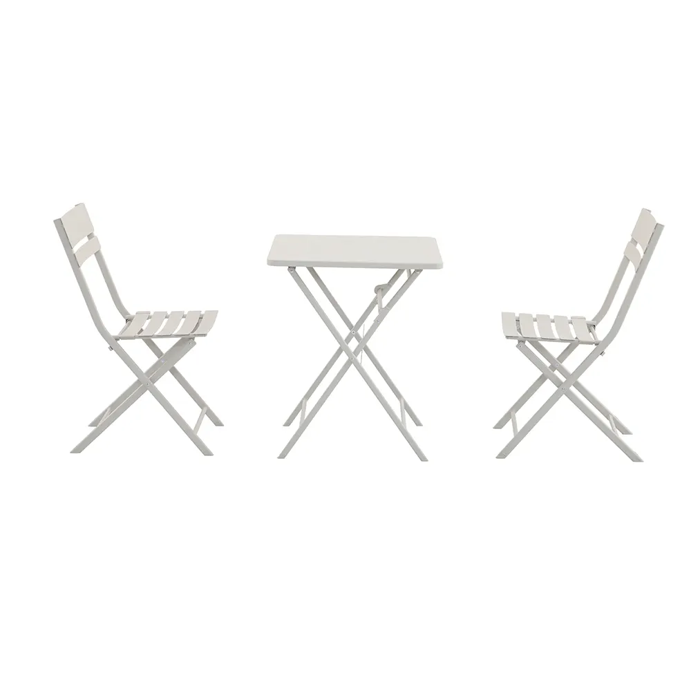 Alv Steel Folding Bistro Set (Sand, 51.5 x 42 x 84 cm, 3 Pc.)