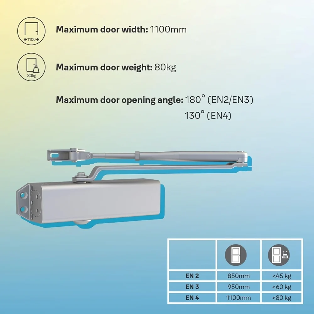 Yale 722 Pro Series Door Closer (Silver)