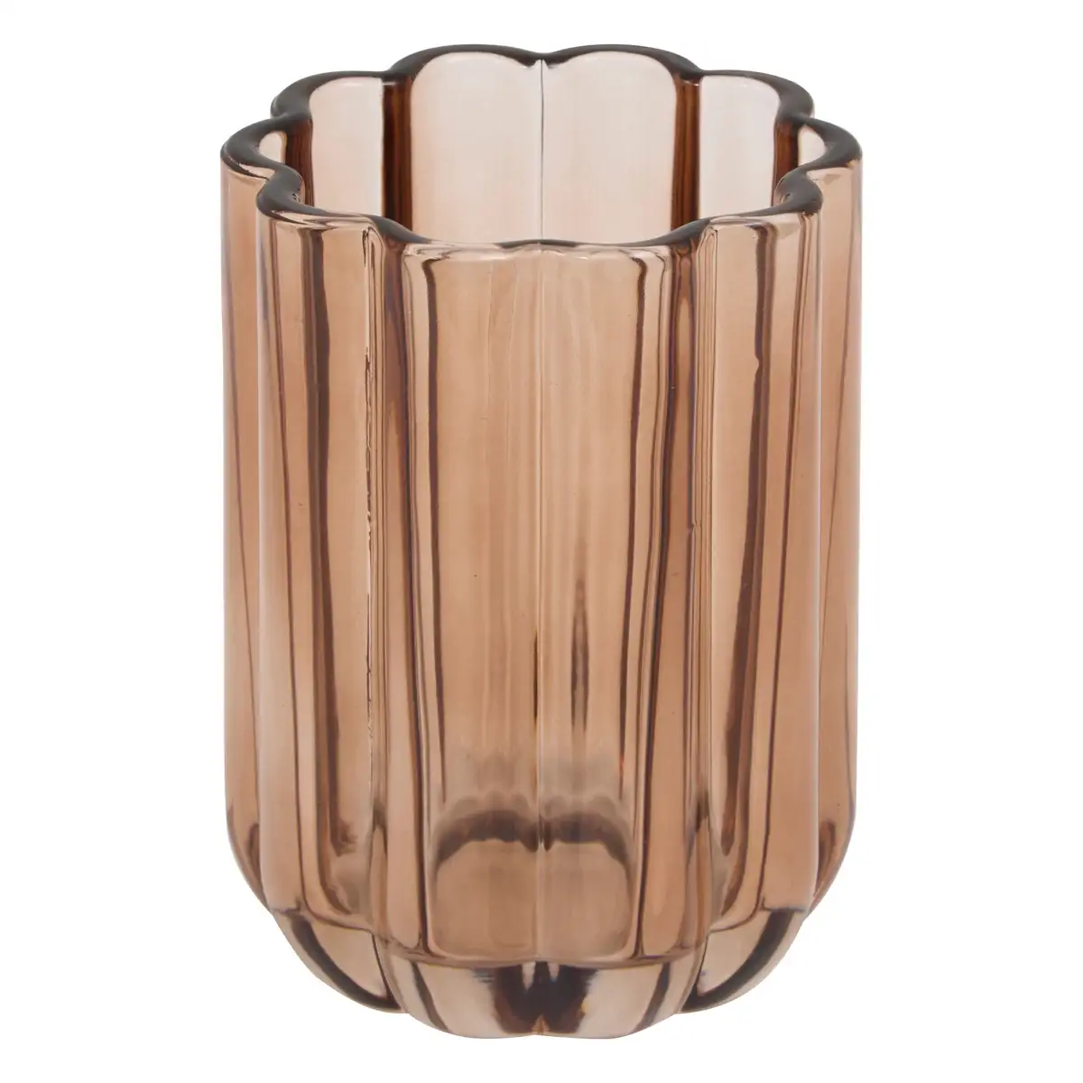 5Five Florea Glass Toothbrush Holder (Amber, Dia. 7.7 x 11 cm)