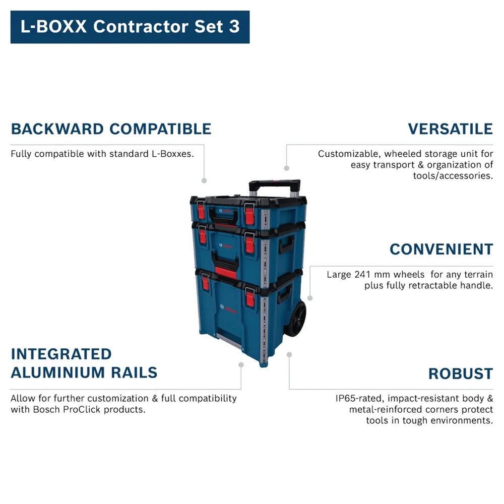Bosch PRO 3-Piece L-BOXX Contractor Storage Set (55.9 x 53 x 93.6 cm)