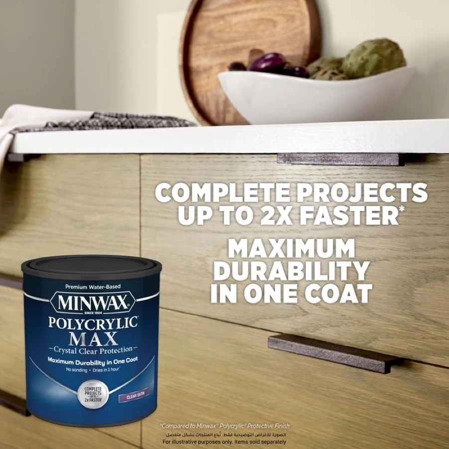 Minwax Polycrylic Max Ultra Flat Water-Based (Clear, 946 ml)