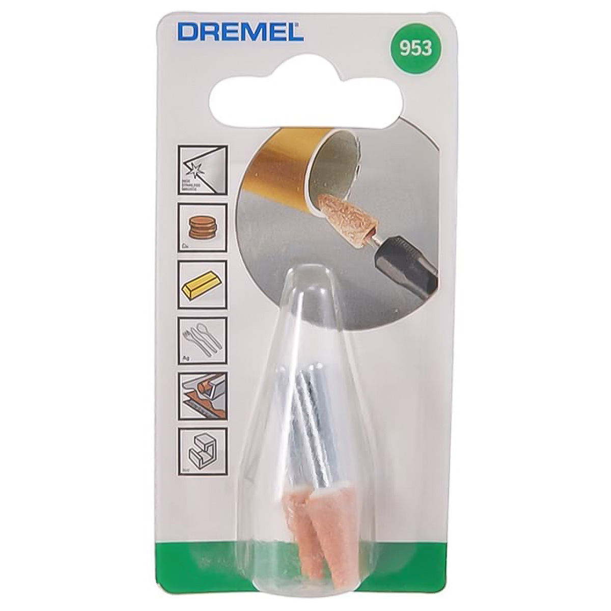 Dremel 953 Aluminum Oxide Grinding Stone (6.4 mm, Pack of 3)