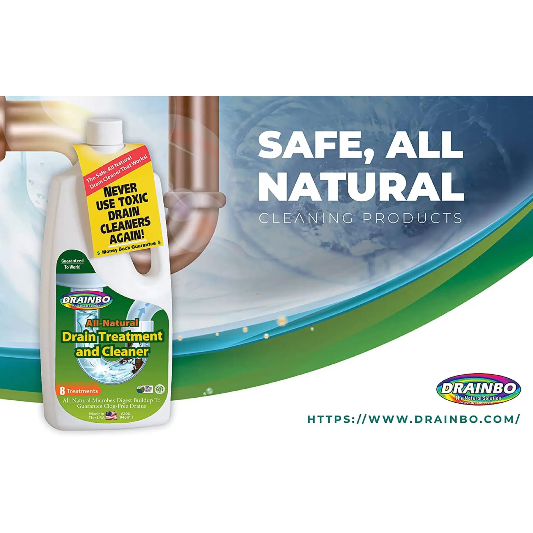 Drainbo The Natural Solution Liquid Drain Cleaner (0.95 L)
