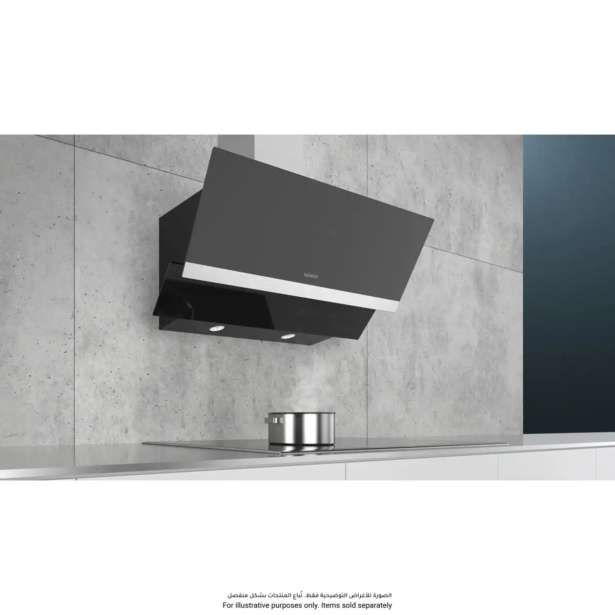Siemens iQ300 Built-In Wall-Mounted Inclined Cooker Hood, LC96KAJ60M (Black, 35 x 89.6 x 38.6 cm)
