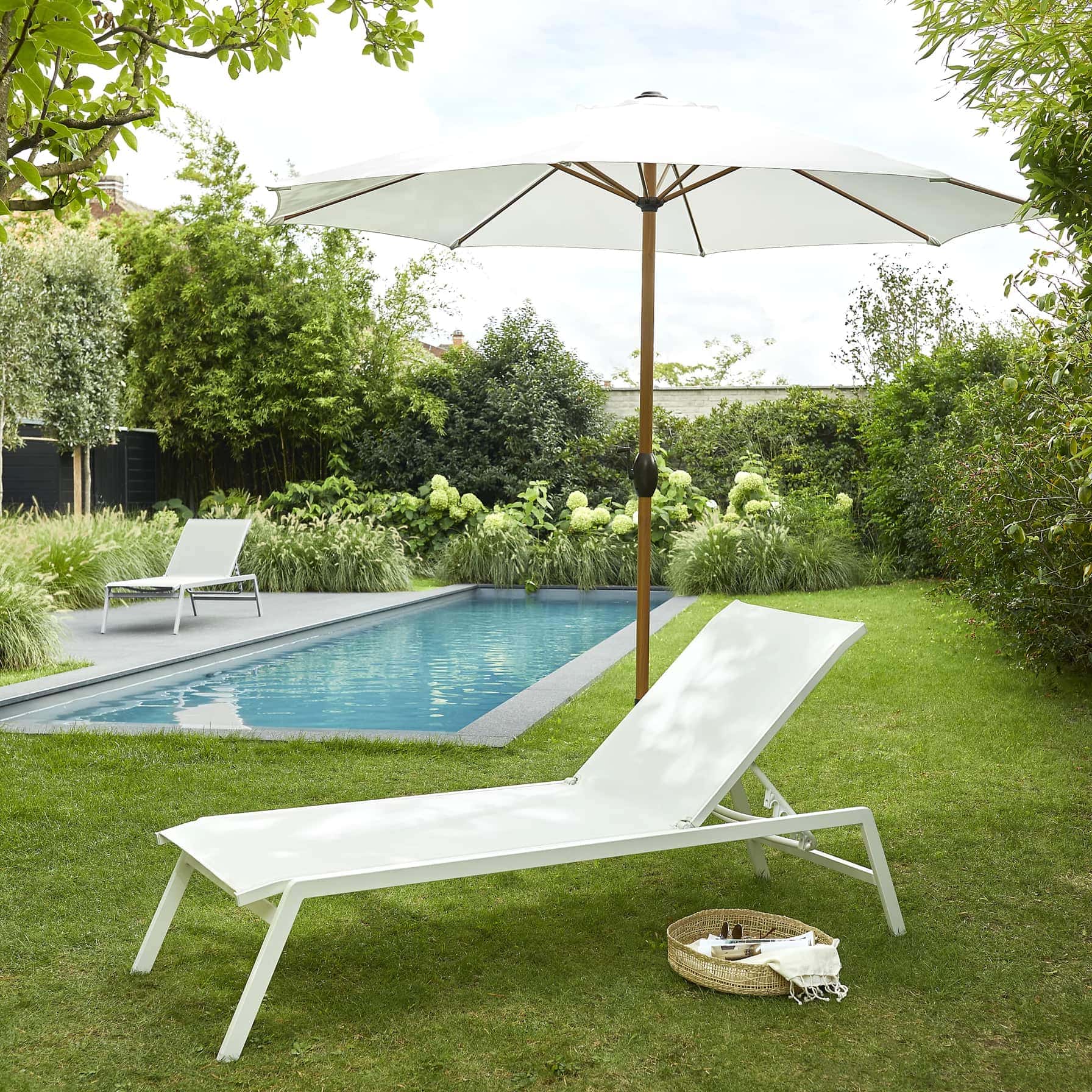 Batz Aluminum Sun Lounger GoodHome (195 x 59 x 92.5 cm, White)