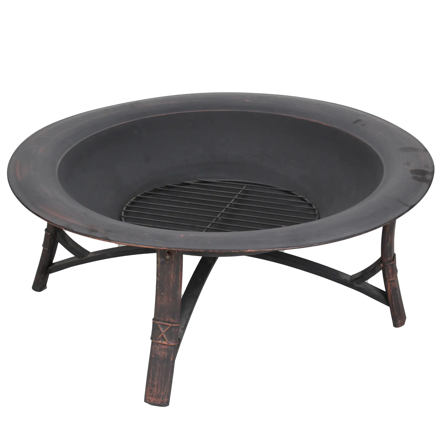 Round Wood Fire Pit W/Lid (89 x 53 cm)