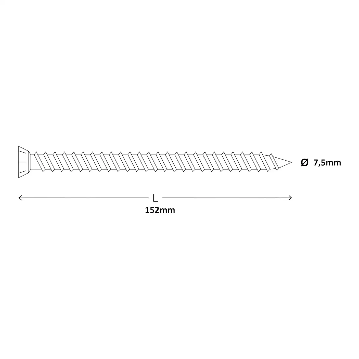 Diall Steel Pan Head Concrete Screw Pack (Dia. 0.75 x L. 15.2 cm, 20 Pc.)