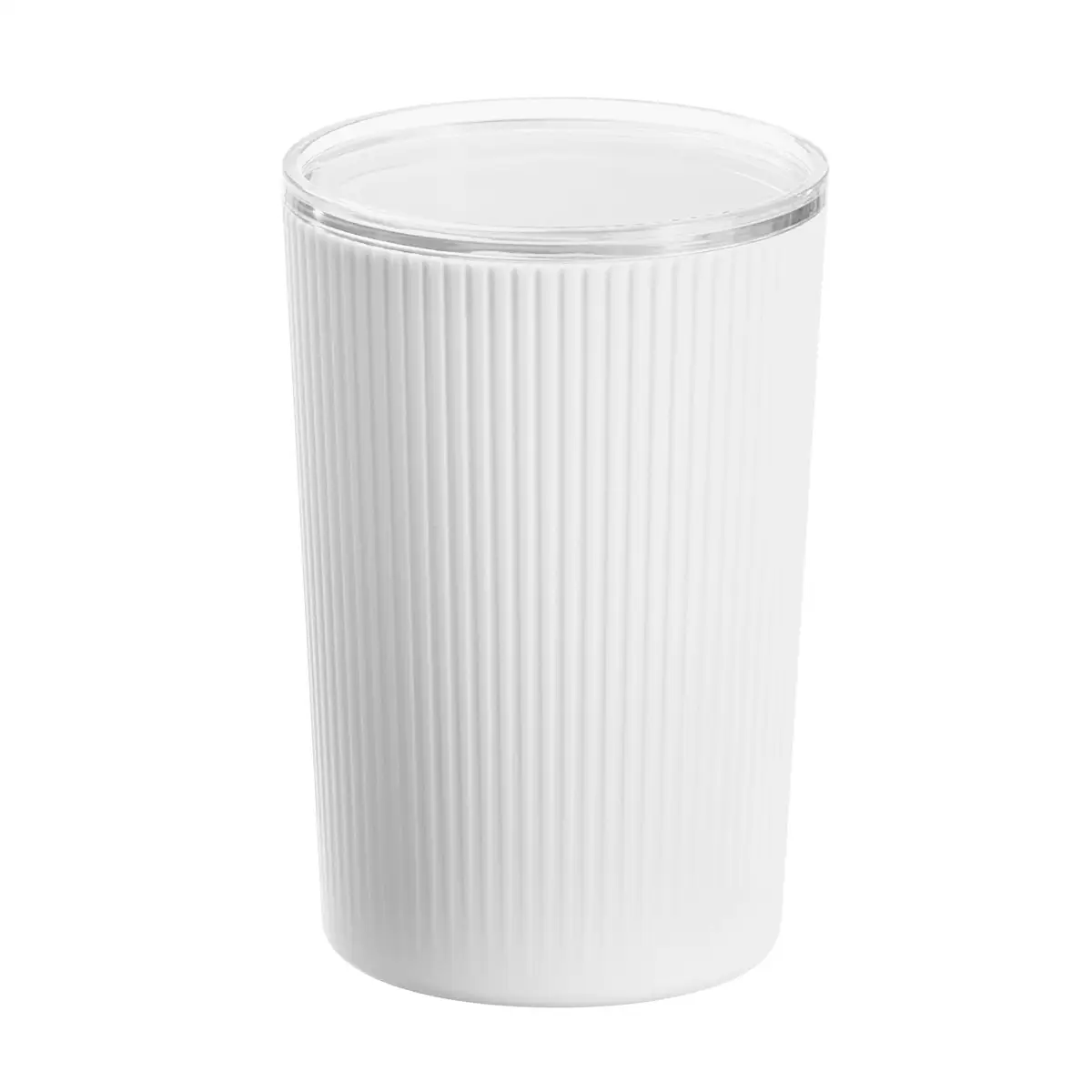 Interdesign Fluted Plastic Canister (8 x 8 x 11.4 cm, White)