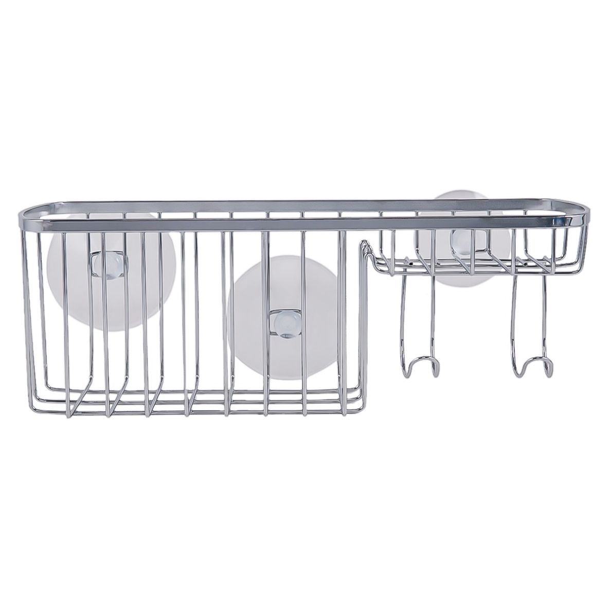 Interdesign 57302 Suction Shower Combo Basket (28.2 x 4.7 x 11.9 cm, Silver)