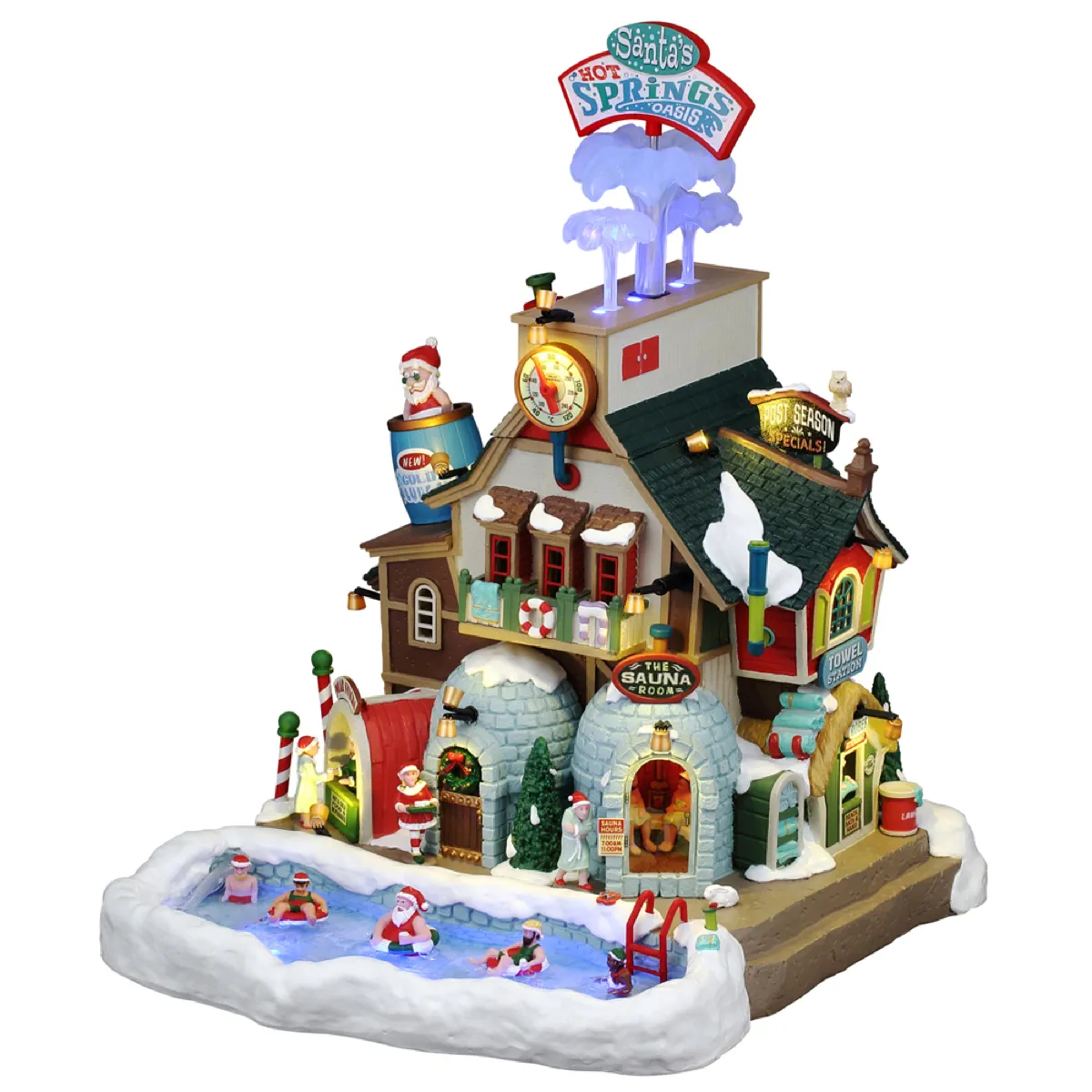 Lemax Santa'S Hot Springs Oasis W Adpt (Multicolor, L 23.8 x W 28.2 x H 33.3 cm)