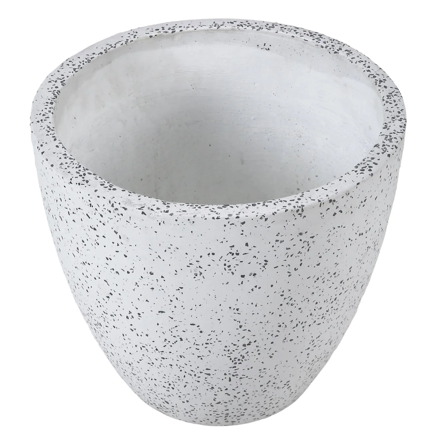 Suab Lagos Fiber Concrete Plant Pot (37 x 37 x 32 cm, White Terrazzo)