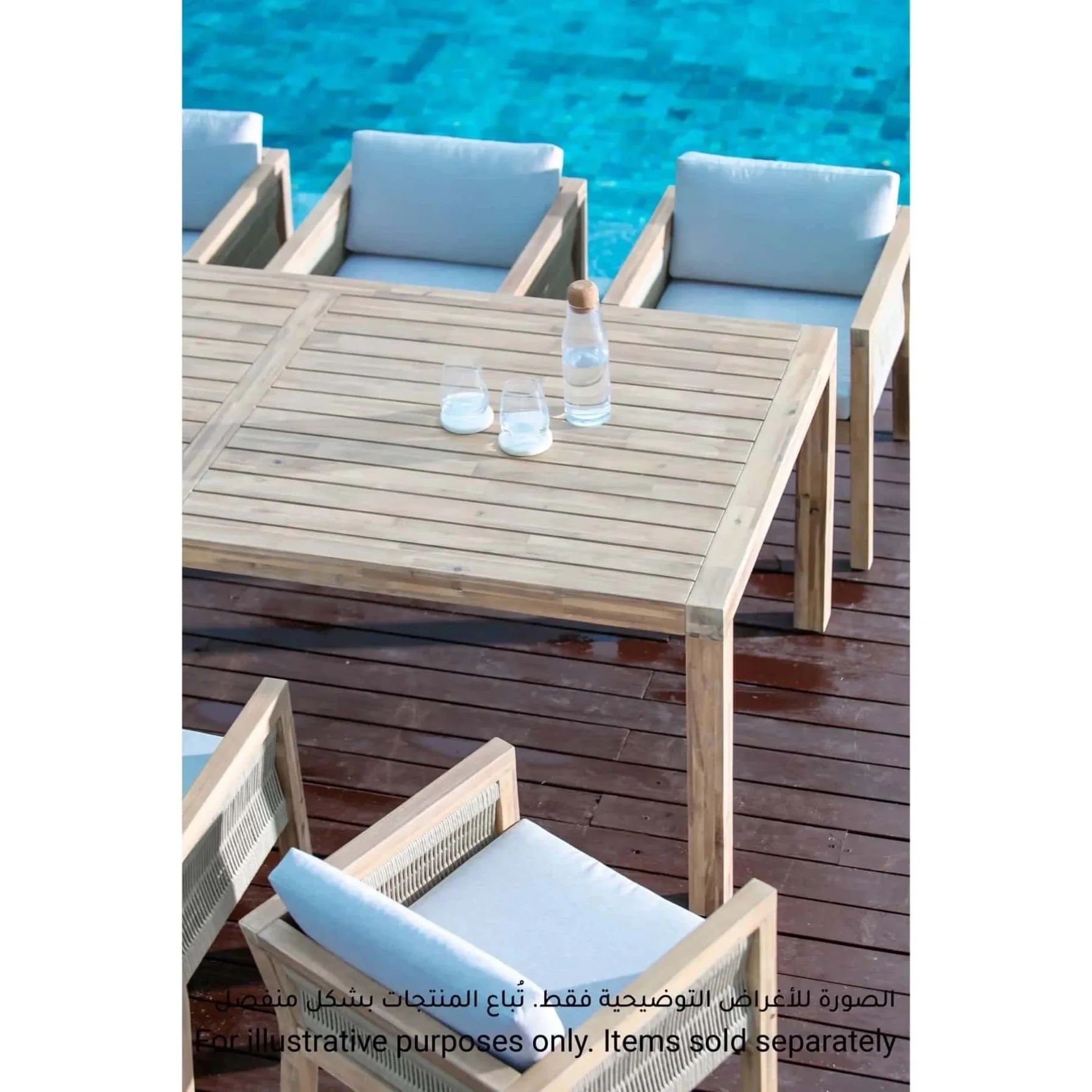 Seychelles Acacia Wood & Rope Chair Set W/Cushion (60 x 60 x 63 cm, 2 Pc.)