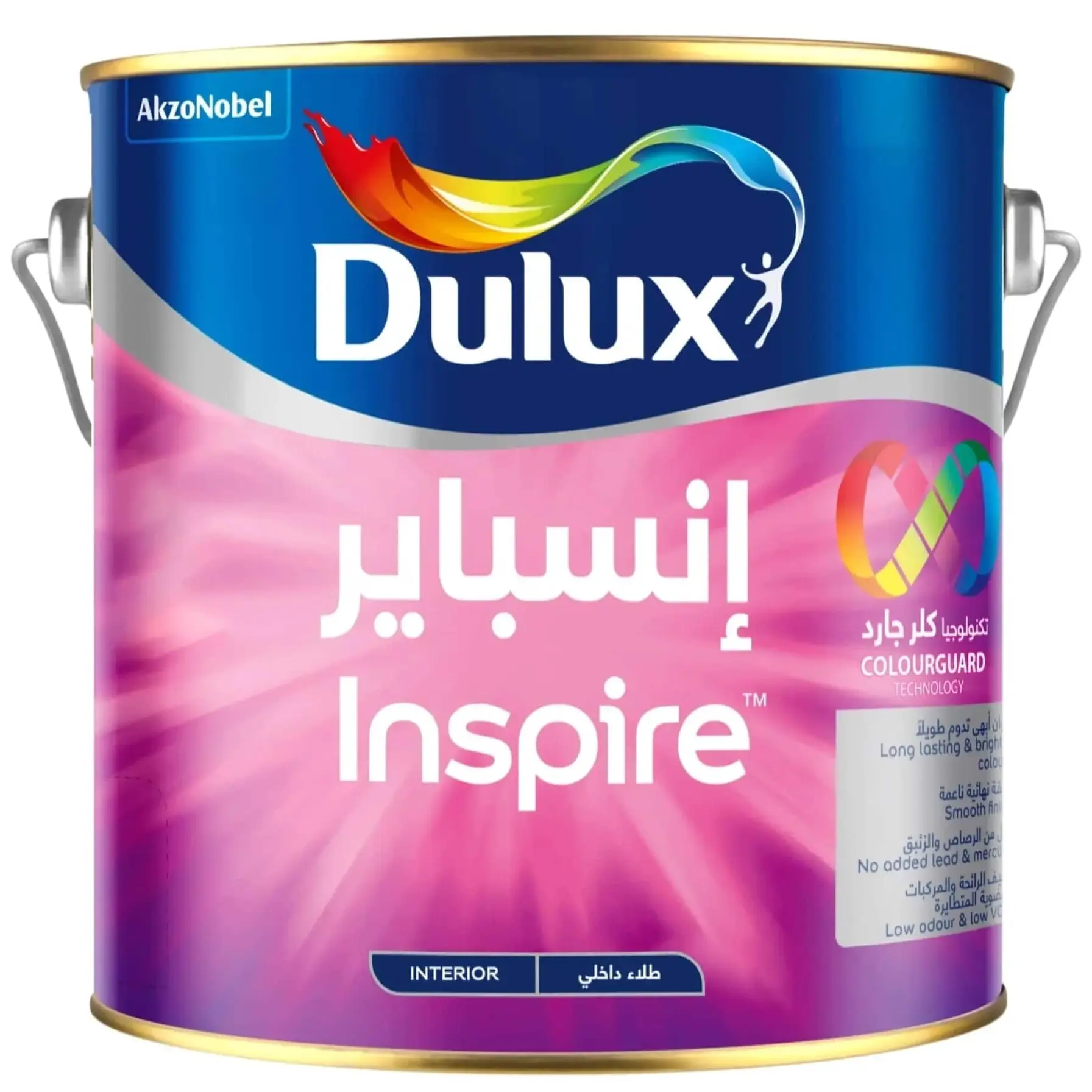 طلاء دولوكس انسباير المطفي للأماكن الداخلية (أبيض، 4 لتر)