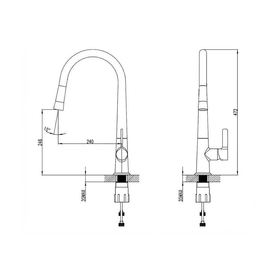 Bold Bobby Sink Mixer Tap W/Pullout Spray