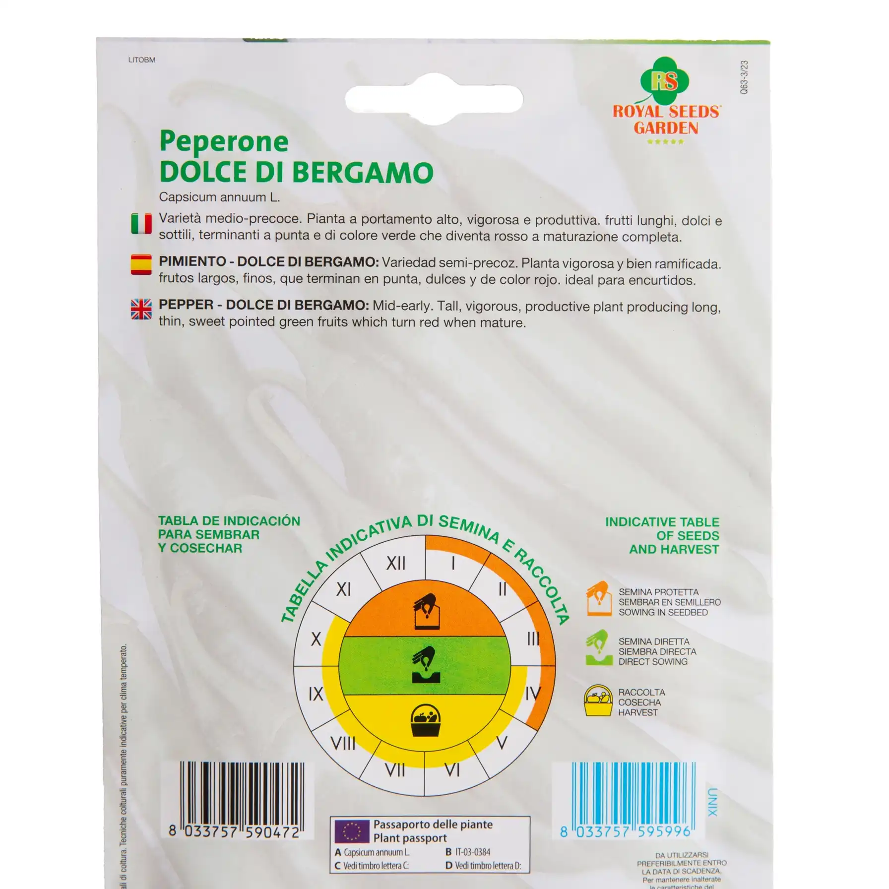 Royal Seeds Dolce Di Bergamo Pepper Seeds