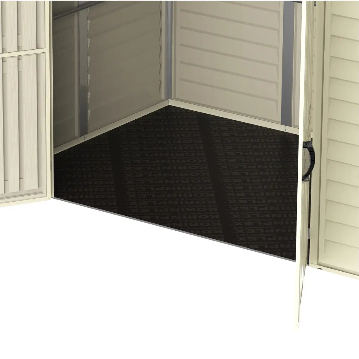 Duramax Aluminium & Vinyl Plastic Storage Shed (Ivory, 240 x 163 x 187.5 cm)
