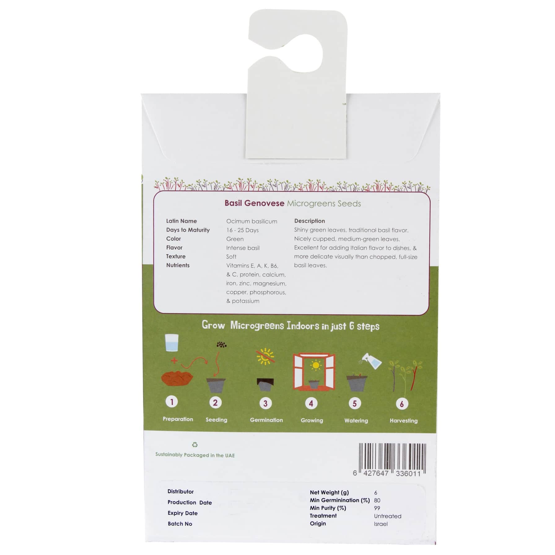 Growhub Microgreen Genovese Basil Seeds Pack