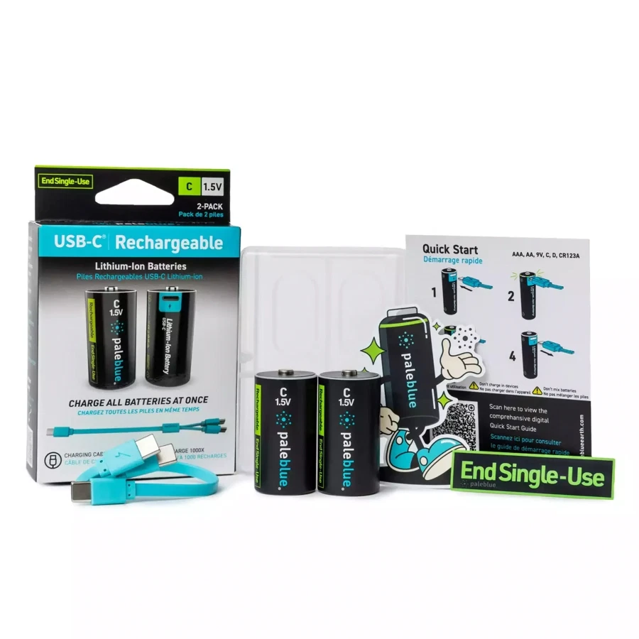 Paleblue Voyager USB-C Rechargeable Li-Ion AAA 4-Batteries Pack (1.5 V)