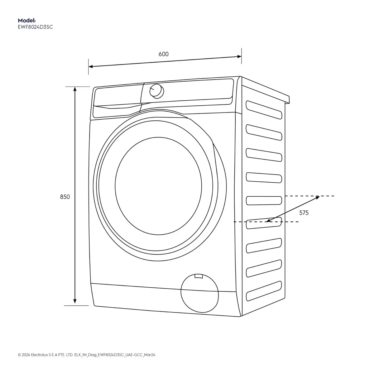 Electrolux Freestanding 8 Kg Front Load Washing Machine, EWF8024D3SC (1200 rpm)