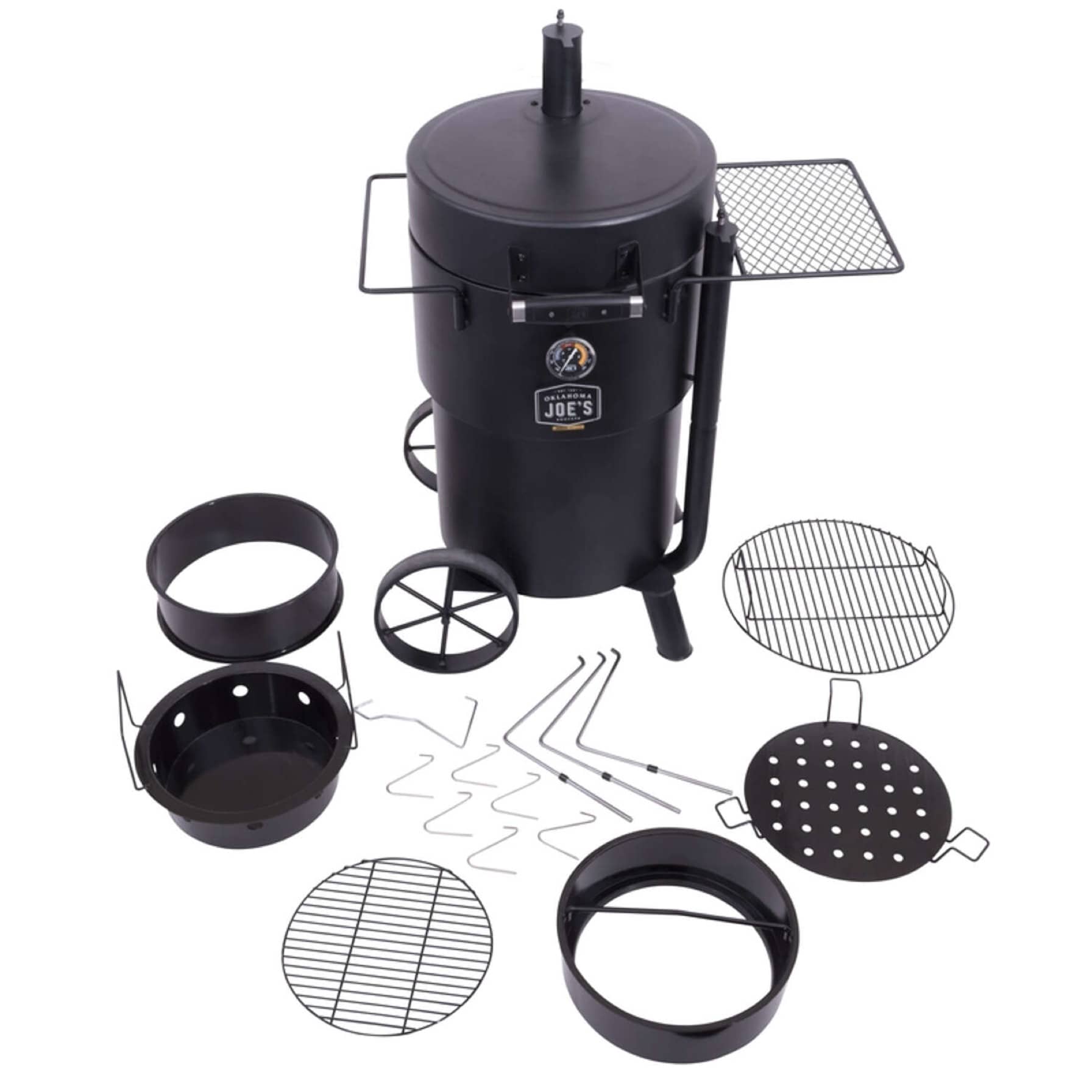 Oklahoma Joe Bronco Charcoal Drum Smoker Grill, 19202089 (64.52 x 109.98 x 76.96 cm)