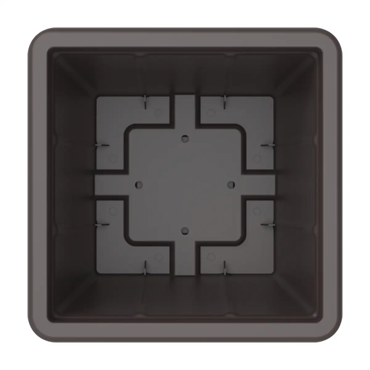 Cosmoplast Cedargrain Square Plant Pot W/Tray (Dark Brown, 45 L)