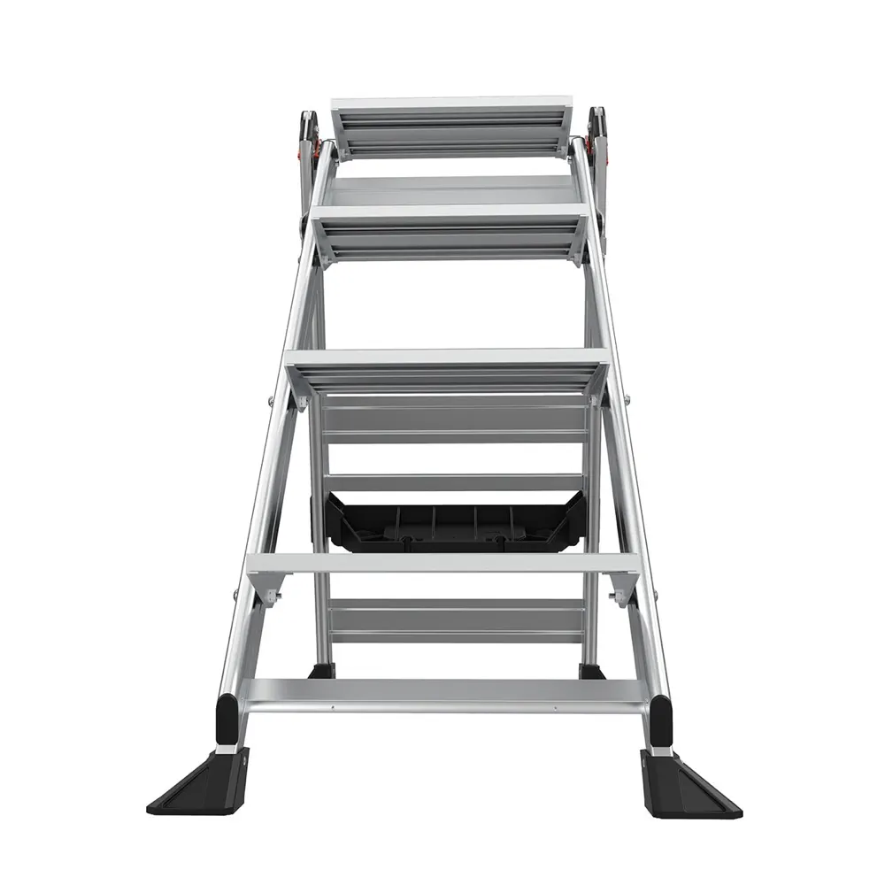 Little Giant Jumbo 4-Step Aluminum Step Stool W/Handrail, Tool Tray & Ultra-Wide Platform Steps