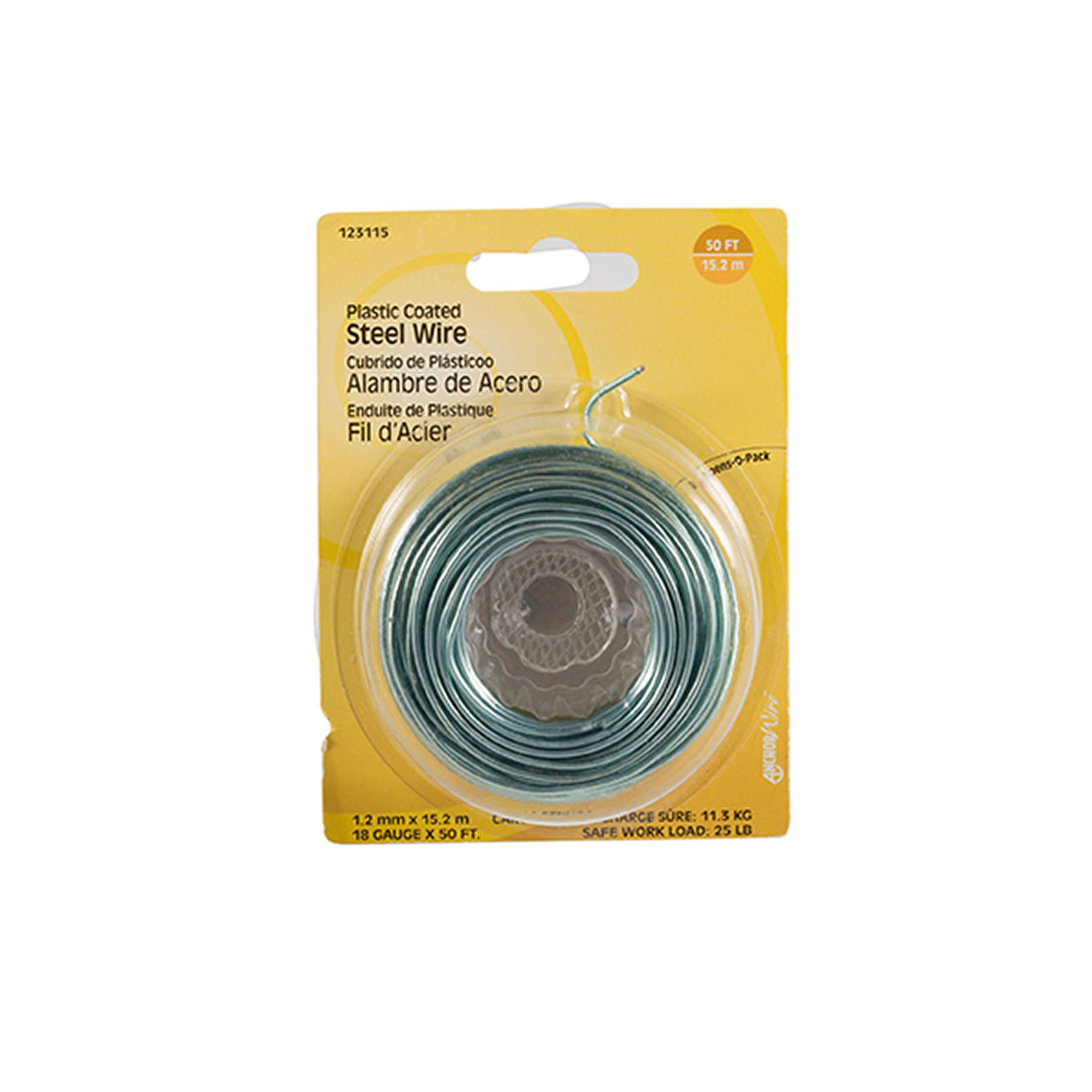 Hillman Plastic Coated Steel Wire (15.2 m, Silver, Sold Per Meter)