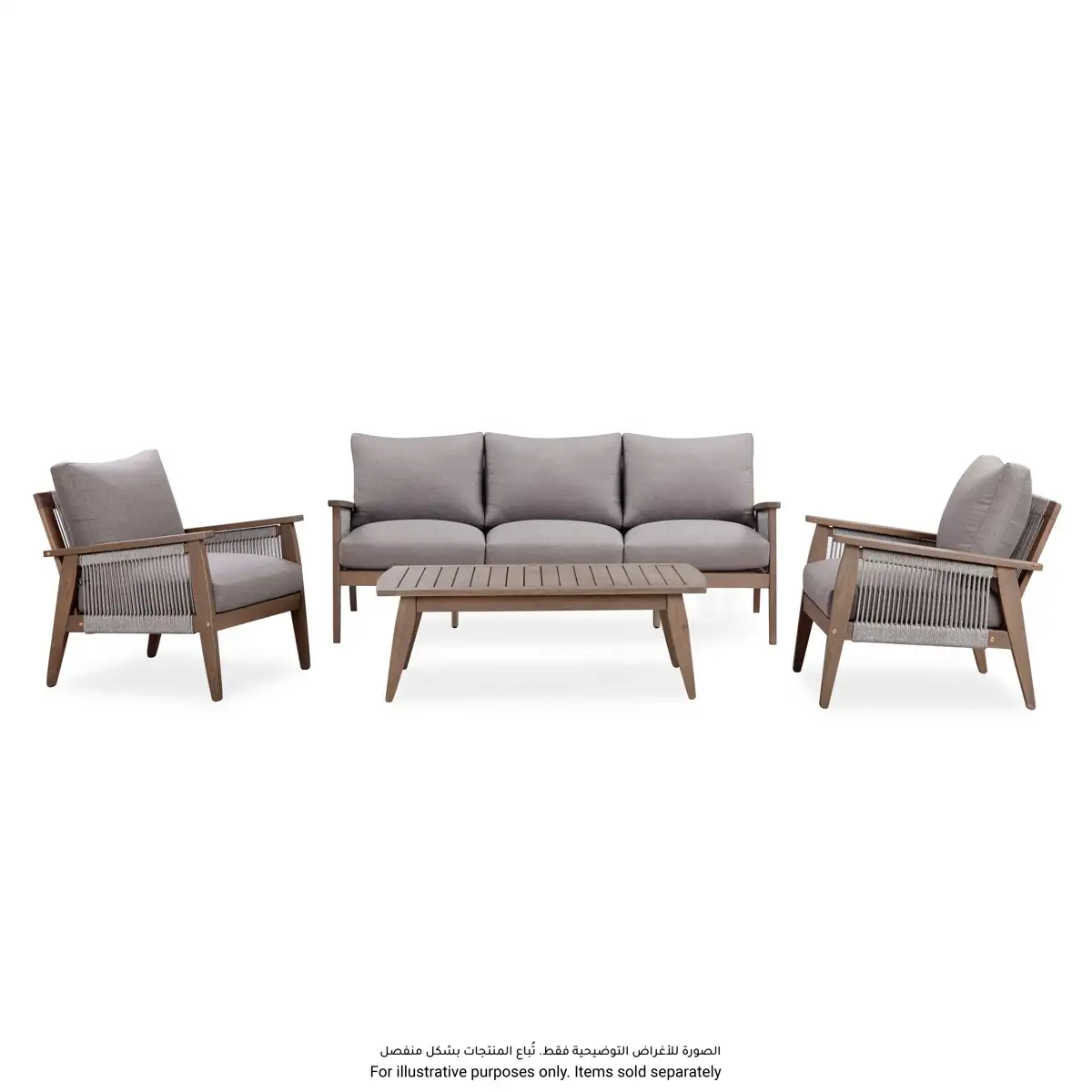 Baltimore Acacia Wood 1-Seater Outdoor Sofa W/Cushion (72 x 83 x73 cm)