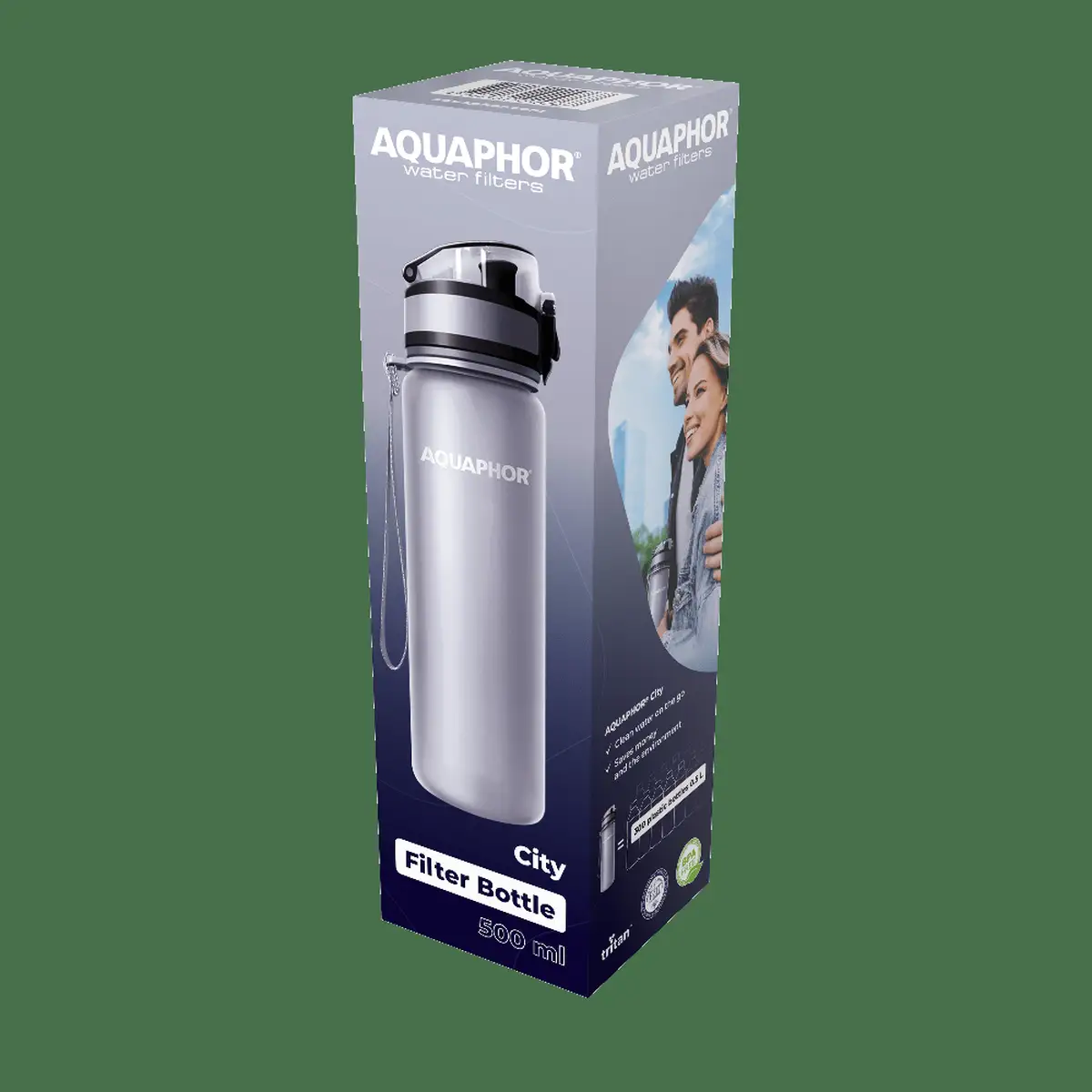 Aquaphor Water Filter Bottle City (0.5 L, Grey)