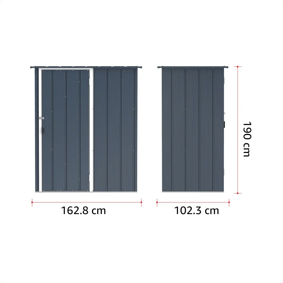 Duramax Steel Storage Shed (Grey, 163 x 102 x 190 cm)