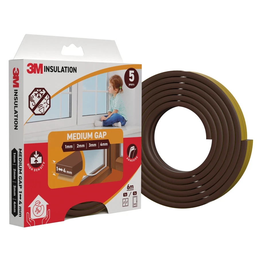 3M Classic Insulation Seal Tape (Medium Gap, Brown, 6 m)